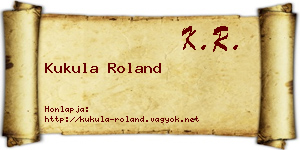 Kukula Roland névjegykártya